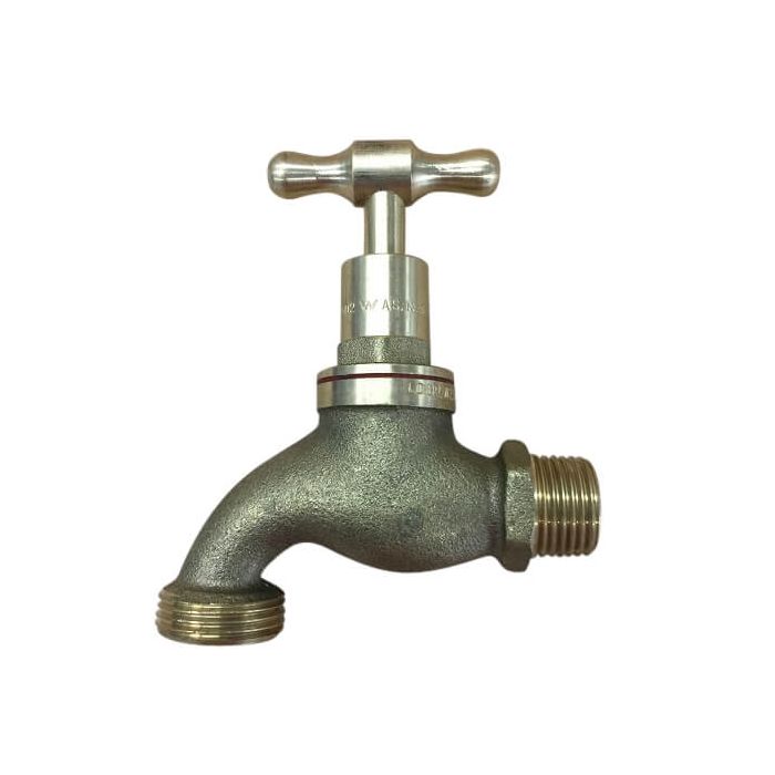 Brass Male T Head Hose Cock W/ O Ring – 20mm x 3/4Inch