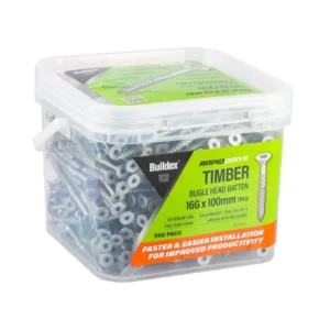 Buildex RapidDrive Zinc Alloy Bugle Head Batten Screws - 16-8G x 100mm 500pk