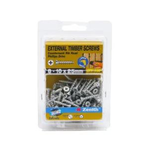 Zenith Timber Screws Button Galv 8G x 25mm 100 Pack