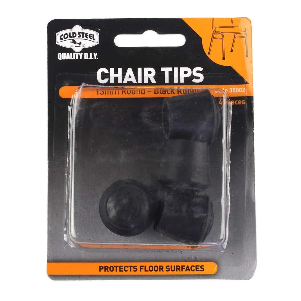 Cold Steel Chair Tips Round Black Rubber 13mm
