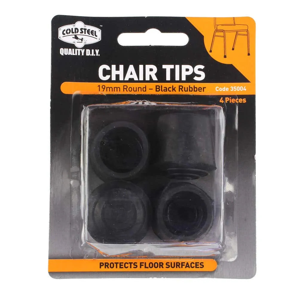 Cold Steel Chair Tips Round Black Rubber 19mm