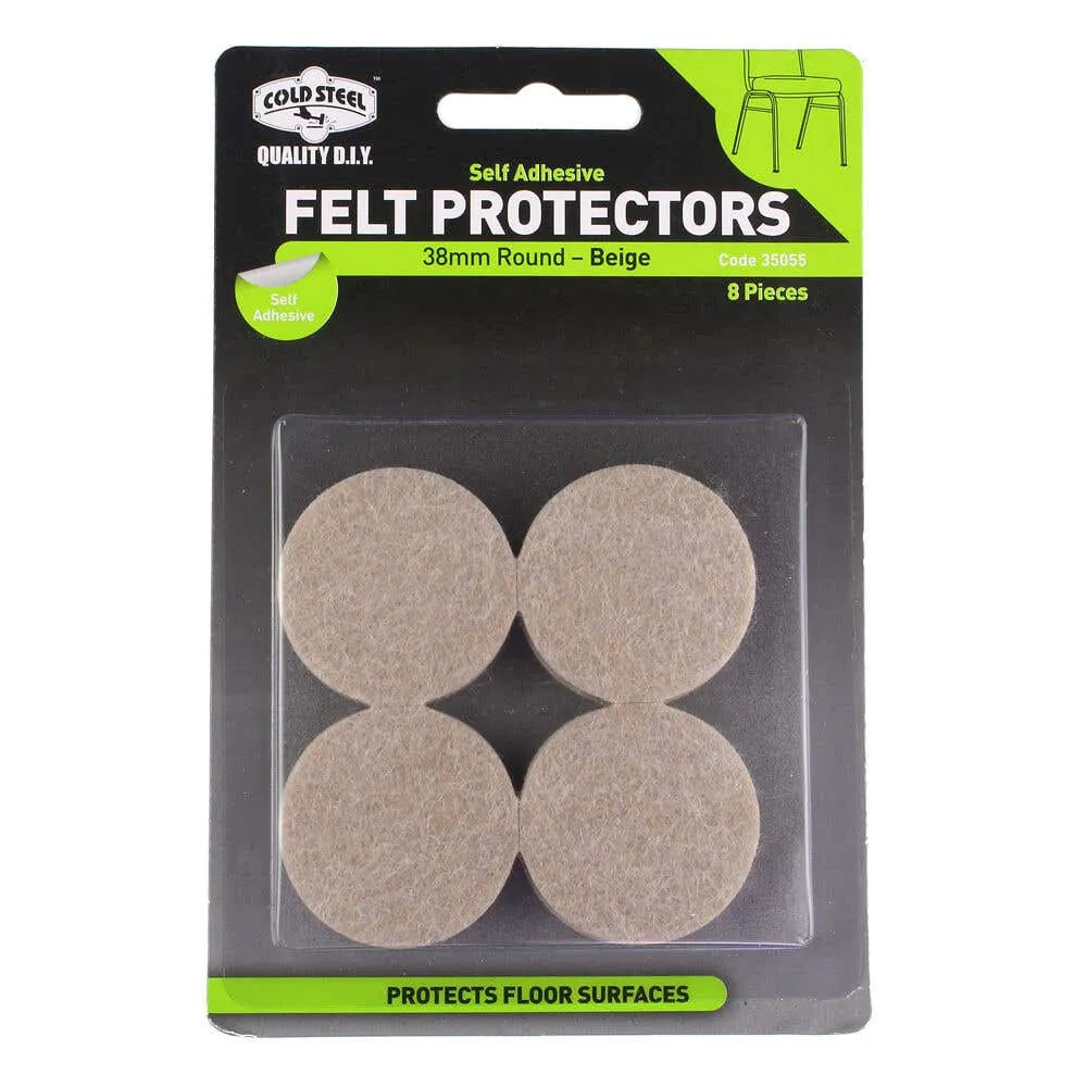 Cold Steel Felt Protectors Round Beige 38mm (8 Pack) 8 Pack