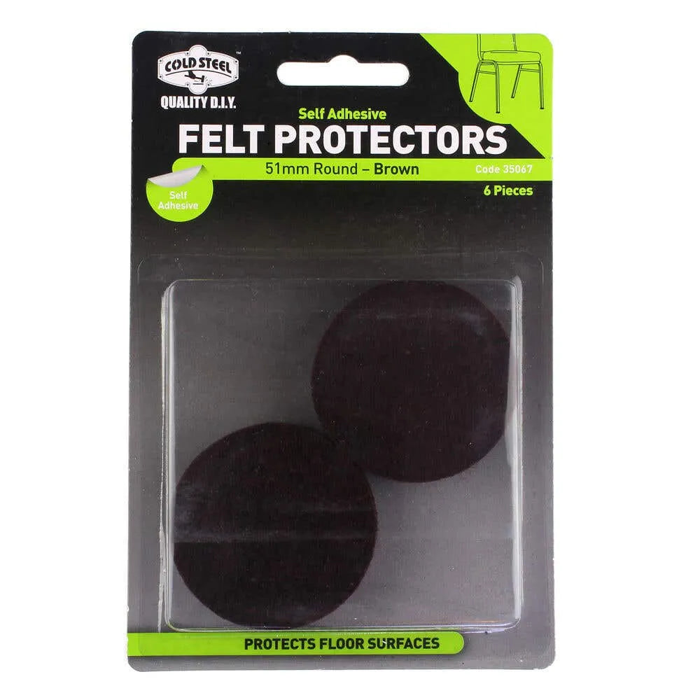 Cold Steel Felt Protectors Round Brown 51mm (6 Pack) 6 Pack