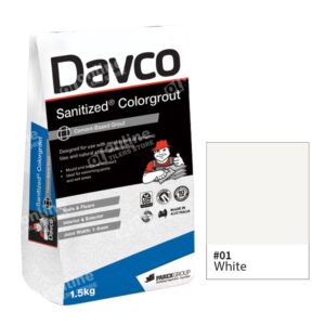 Davco Sanitized Colorgrout (3Sizes – 1.5kg / 5kg / 15kg) - Color: 01 white | Size: 1.5kg