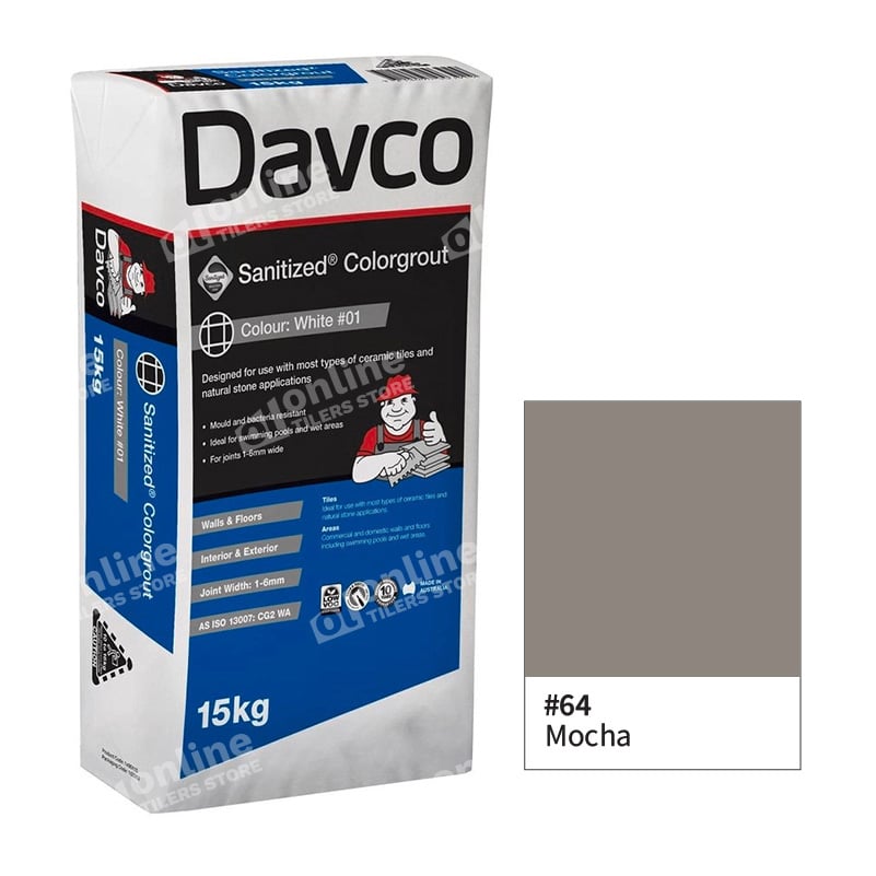Davco Sanitized Colorgrout (3Sizes – 1.5kg / 5kg / 15kg) - Color: 64 mocha | Size: 15kg
