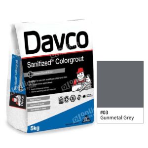 Davco Sanitized Colorgrout (3Sizes – 1.5kg / 5kg / 15kg) - Color: 03 gunmetal grey | Size: 5kg