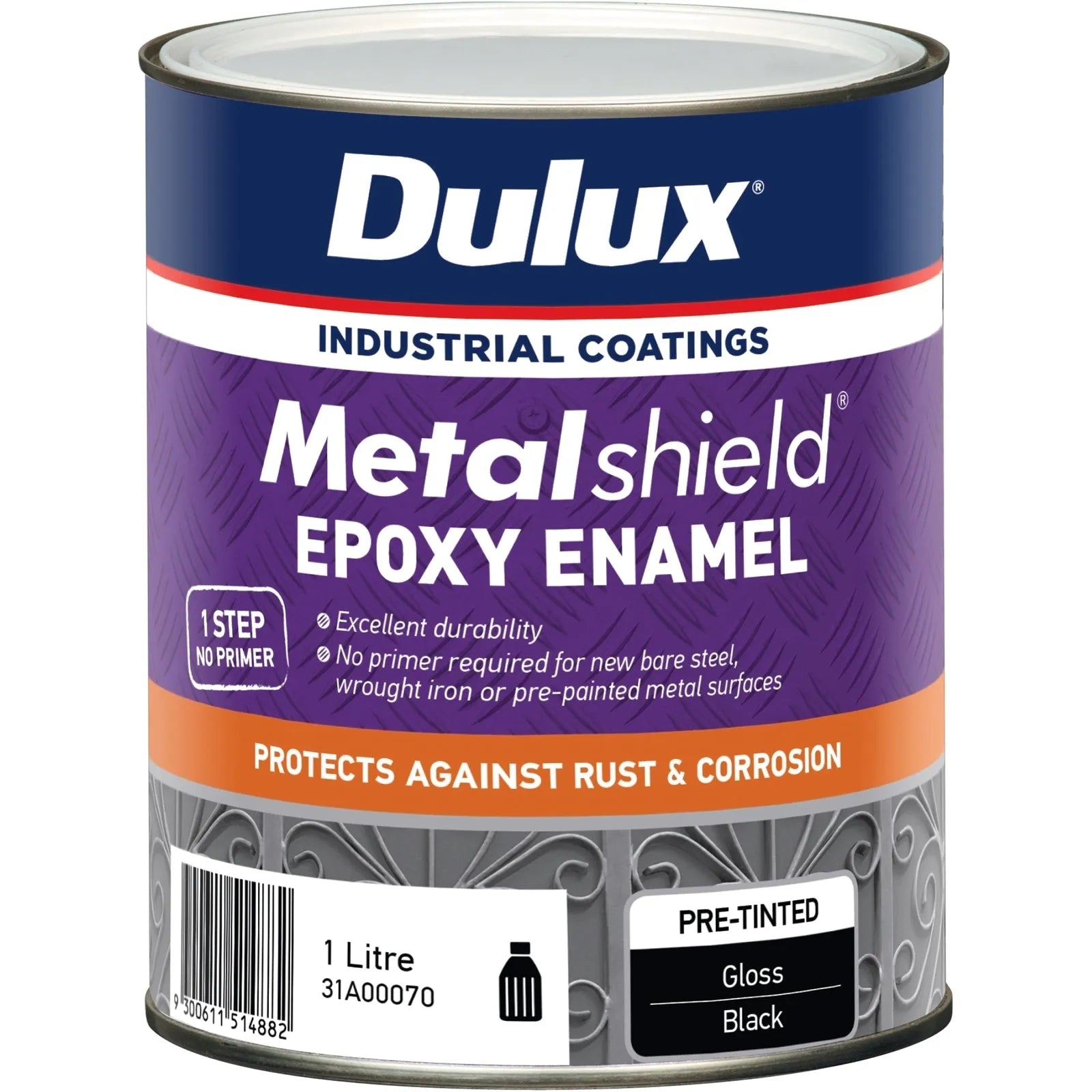 Dulux Metalshield Epoxy Enamel Gloss Black 1L
