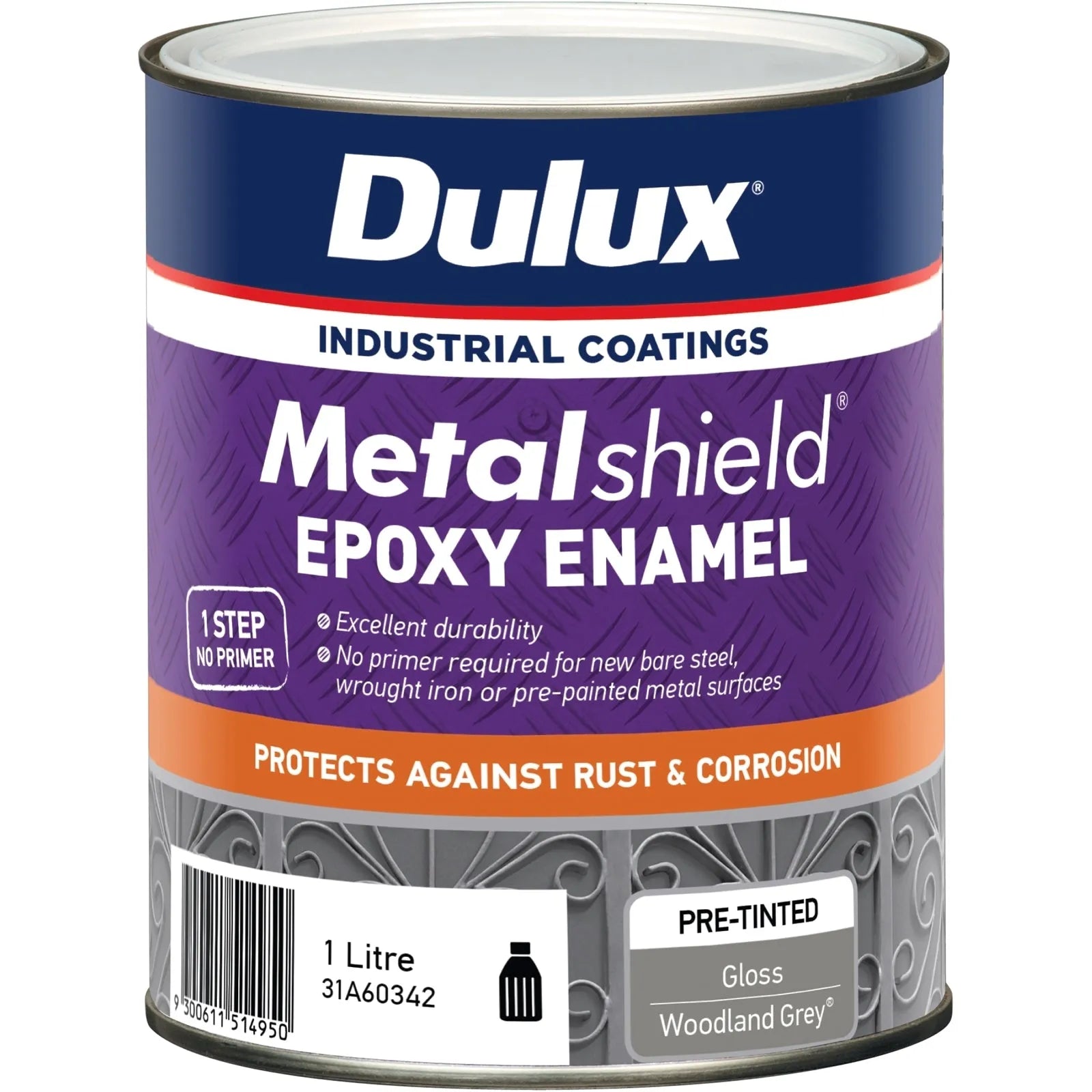 Dulux Metalshield Epoxy Enamel Gloss Woodland Grey 1L