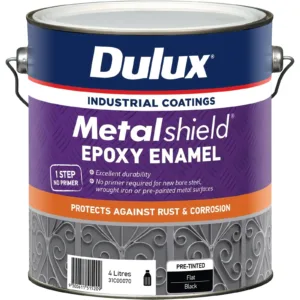 Dulux Metalshield Epoxy Enamel Flat Black 4L