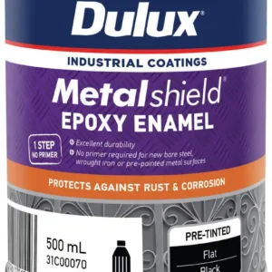 Dulux Metalshield Epoxy Enamel Flat Black 1L