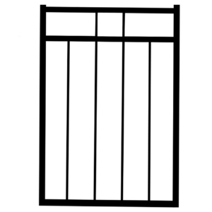 Black 3 Rail Flat Top Gate 950 x 1500 Aluminium