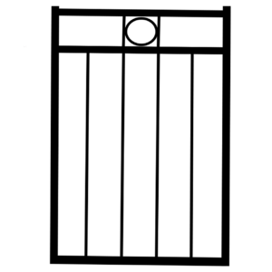 Black 3 Rail with Rings Gate 1500 x 1200 Aluminium