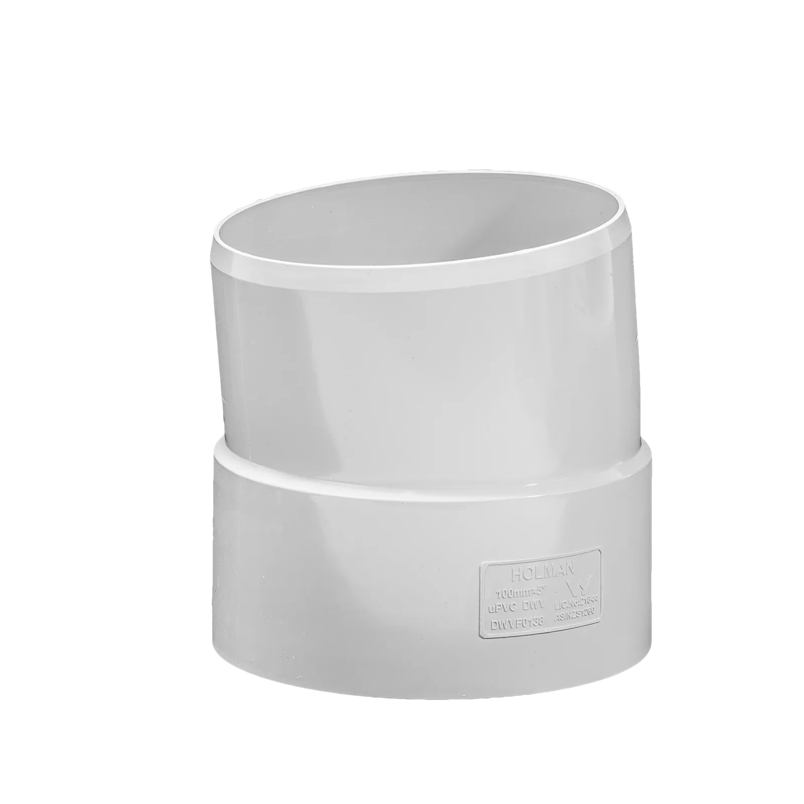 Holman PVC DWV Bend M&F Plain 100mm 5 Degree