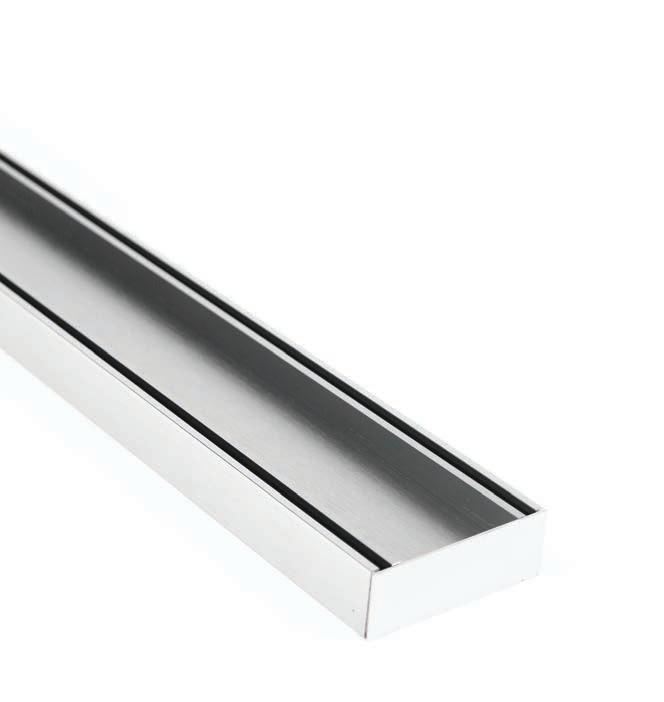 MS Brushed Silver Tile Insert 1000mm x 100mm x 21mm/26mm/35mm - Size: 35mm