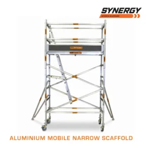 3.0m – 3.4m (Platform Height) Mobile Narrow Scaffold (With Stabilizers, Ladders and Kick Boards) - 2 x 0.74 x 3