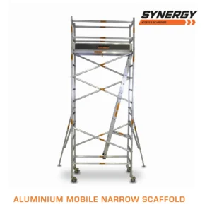 3.8m – 4.2m (Platform Height) Mobile Narrow Scaffold (With Stabilizers, Ladders and Kick Boards) - 2 x 0.74 x 3.8