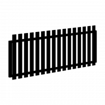 Black 65x16 Flat Picket 1500x1200 Gate