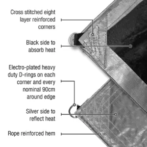 Polytuf Extra Heavy Duty D-Ring Tarp 2.4 x 3m Heavy Duty