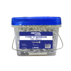 ROYAL Type 17 Screw Hex Head 14G–10 x 30mm (1000 Per Box) 1000 Screws