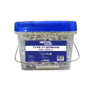 ROYAL Type 17 Screw Hex Head 14G–10 x 50mm (1000 Per Box) 1000 Screws