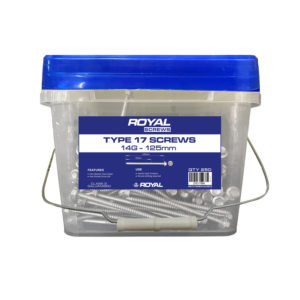 ROYAL Type 17 Screw Hex Head 14G–10 x 125mm (250 Per Box) 250 Screws