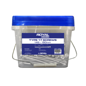 ROYAL Type 17 Screw Hex Head 14G–10 x 150mm (250 Per Box) 250 Screws