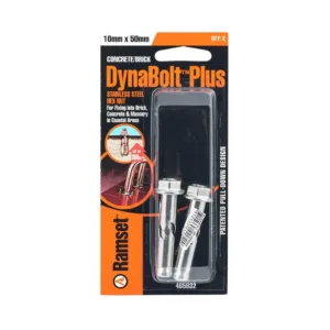 Ramset Dynabolt Plus Hex Head Stainless Steel - 2 Pack 10 x 50mm