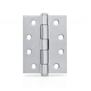 Trio Door Butt Hinge Fixed Pin Satin Chrome 100 x 75 x 2.5mm