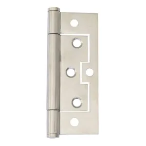 Trio Hirline Door Hinge Flat Fixed Pin Satin Stainless Steel 100 x 65 x 2.0mm