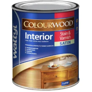 Wattyl Colourwood Stain & Varnish Satin New Golden Oak 1L