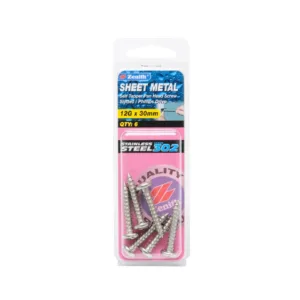 Zenith Stainless Steel Pan Head Self-Tapping Sheet Metal Screw 12G x 30mm 6 Pack