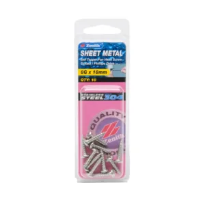 Zenith Stainless Steel Pan Head Self-Tapping Sheet Metal Screw 8G x 18mm 10 Pack