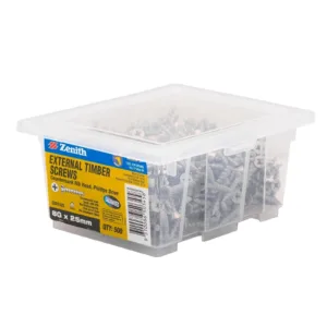 Zenith External Timber Screws Galv 8G x 25mm 500 Pack