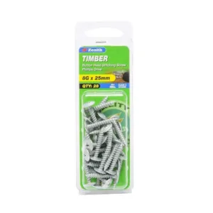 Zenith Timber Screws Button Galv 8G x 25mm 28 Pack