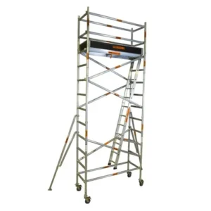 4.2m – 4.6m (Platform Height) Mobile Narrow Scaffold (With Stabilizers, Ladders and Kick Boards) - 2.5 x 0.74 x 4.2