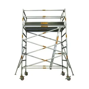 3.4m – 3.8m (Platform Height) Mobile Wide Scaffold (With Stabilizers, Ladders and Kick Boards) - 2.5 x 1.3 x 3.4