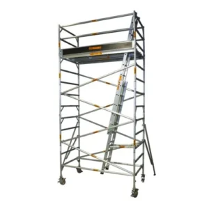 3.8m – 4.2m (Platform Height) Mobile Wide Scaffold (With Stabilizers, Ladders and Kick Boards) - 2.5 x 1.3 x 3.8